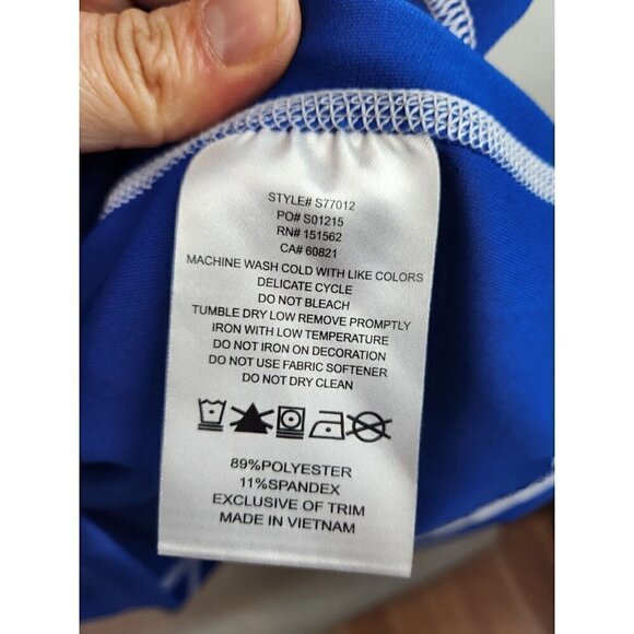 𝅺sunice Blue 1/4 Zip Logo Long Sleeve Activewear Pullover Top Size XL - Picture 4 of 6